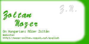 zoltan mozer business card